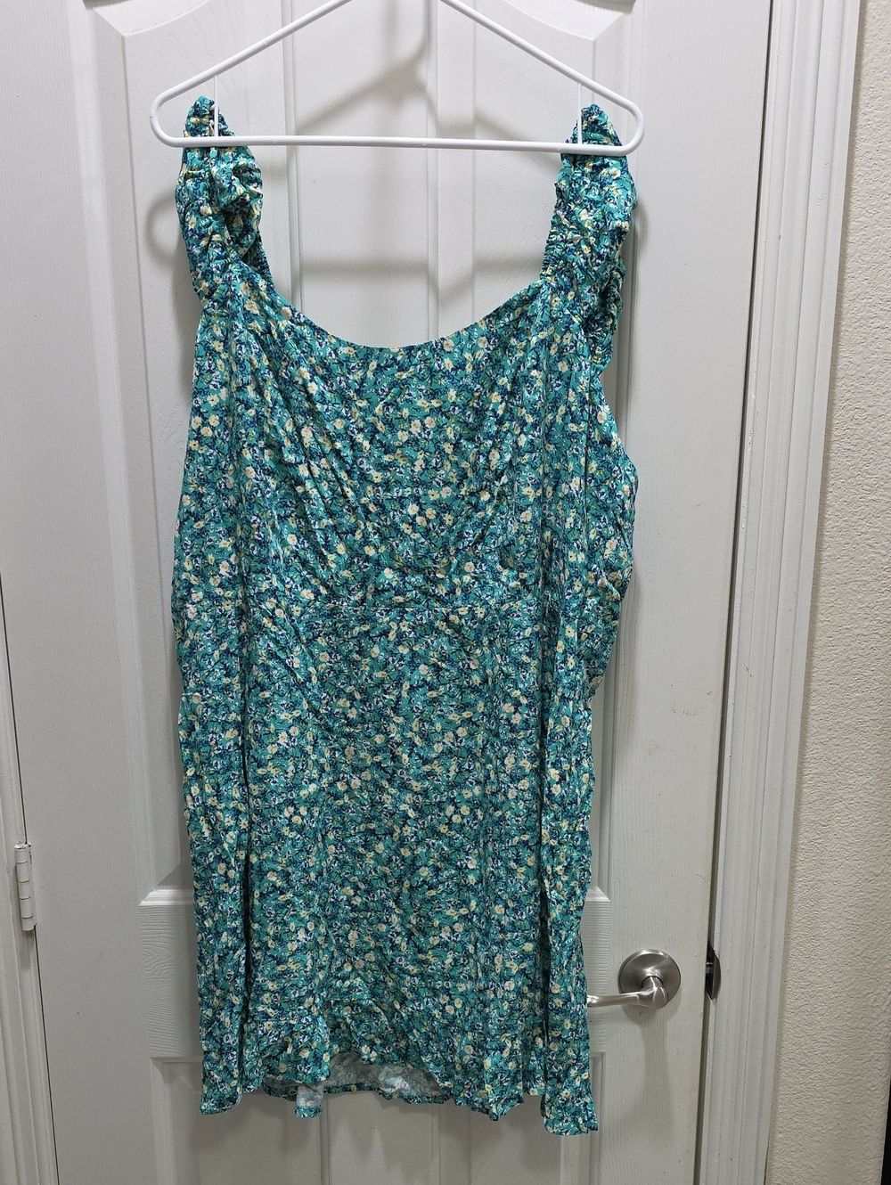 Floral Ruffle Strap Sundress - Teal Floral